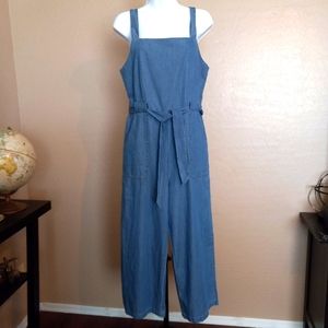Copper Key Chambray Cropped Jumpsuit